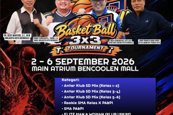 Basketball 3×3 Tournament Meriahkan Bengkulu Sports Week 2026 di Bencoolen Mall
